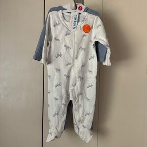 Set of 2 Carters 6m ribbed sleep & play footie pajamas
